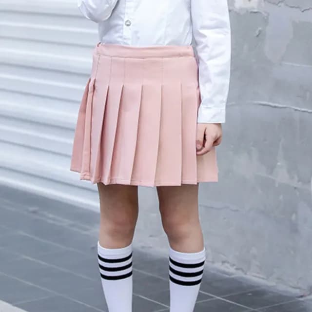 【橘魔法】調節扣百褶裙褲裙(短裙 裙子 格子裙 校園 制服 表演 聖誕節 過年 喜宴 大童 女童 兒童 童裝)