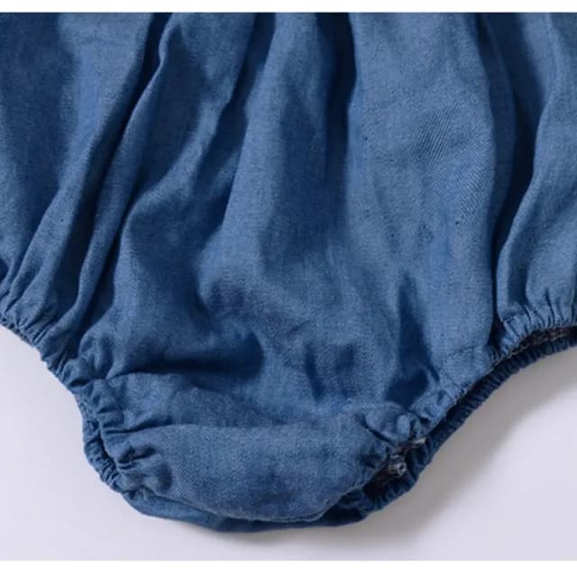 【橘魔法】露肩棉紗牛仔荷葉長裙(三件式 套裝 3件式 半身裙 裙子 露肩上衣 無袖上衣 女童 童裝 兒童)