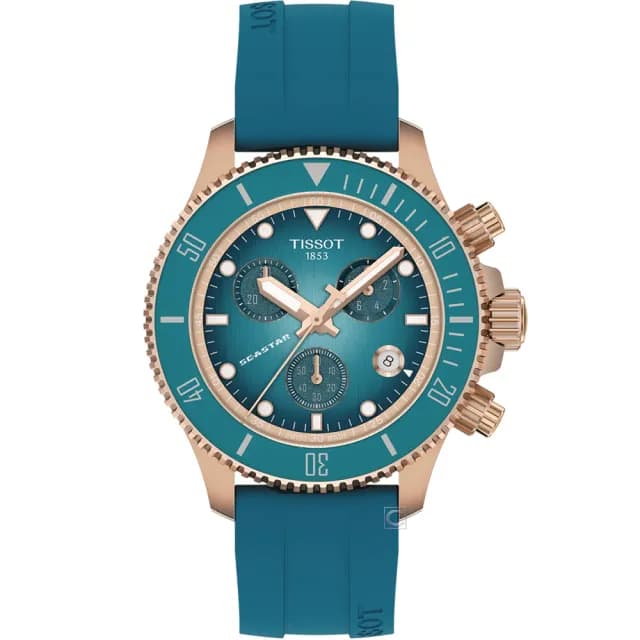 【TISSOT 天梭】官方受權 SEASTAR 1000 小海星38mm 計時運動錶 女錶 中性錶(T1202173704100)