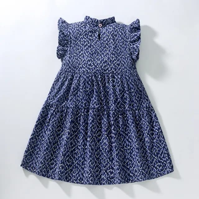 【橘魔法】幾何點點小飛袖背心洋裝(連身洋裝 連身裙 連衣裙 女童 童裝 兒童)