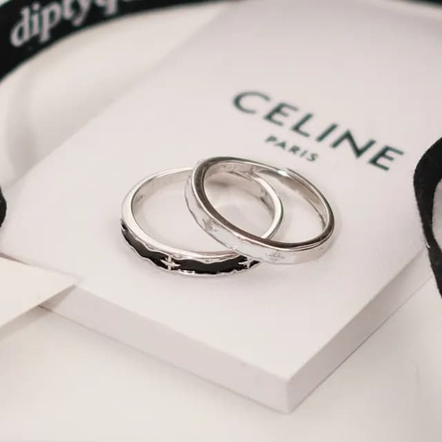 【Porabella】925純銀黑夜與黎明情侶對戒|獨特小眾設計|可調開口式|生日與告白禮物首選