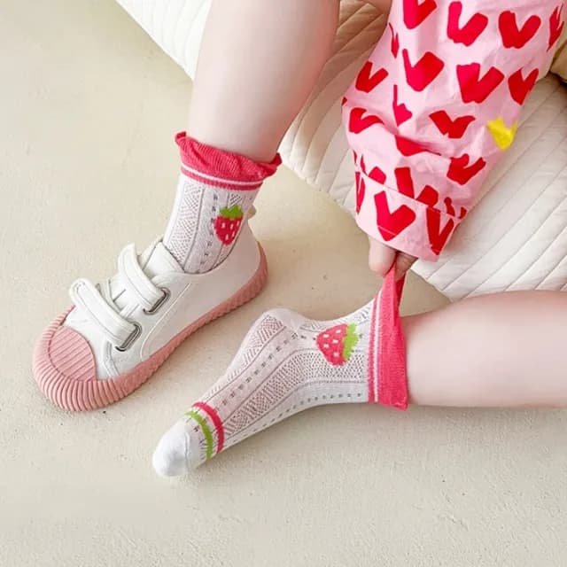 【橘魔法】(5雙一組)男孩女孩超薄涼夏洞洞短襪(襪子 兒童 童襪 中性款 男童 女童 童裝)