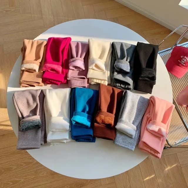 【橘魔法】素色好搭刷毛內搭褲(長褲 褲子 大童 中性款 女童 男童 兒童 童褲 童裝)