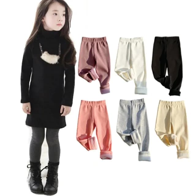 【橘魔法】素色好搭刷毛內搭褲(長褲 褲子 大童 中性款 女童 男童 兒童 童褲 童裝)