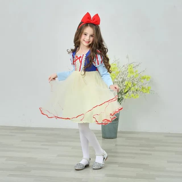 【橘魔法】白雪公主澎澎紗裙洋裝(贈送澎裙)(萬聖節服裝 連身裙 角色扮演 裝扮 女童 兒童 童裝)