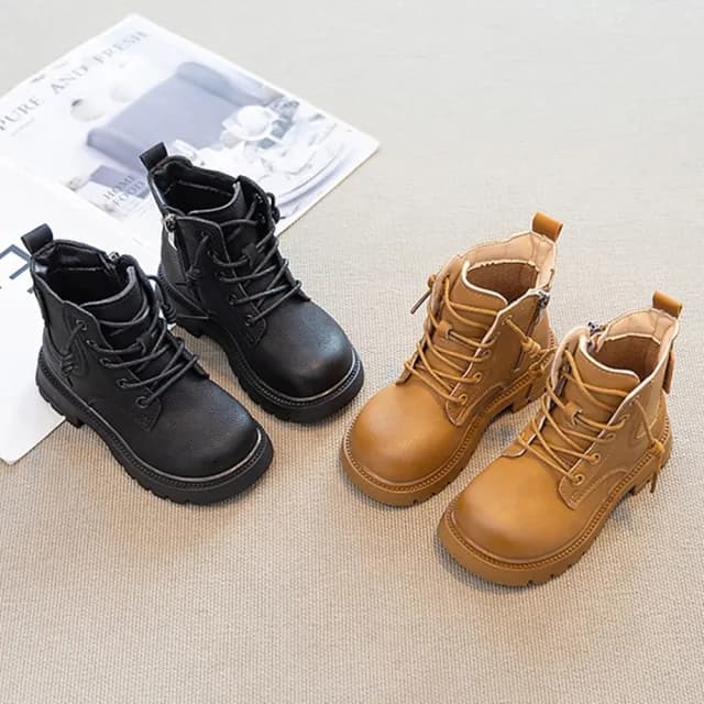 【橘魔法】兒童復古仿舊刷色短靴(皮靴 靴子 童鞋 鞋子 中性款 男童 女童 兒童 童鞋 童裝)