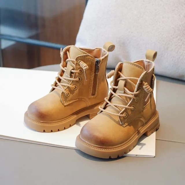 【橘魔法】復古仿舊刷色短靴(皮靴 靴子 童鞋 鞋子 中性款 男童 女童 兒童 童裝)