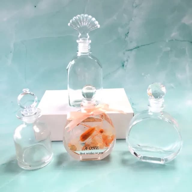 【A-ONE 匯旺】擴香瓶 小魚造型瓶蓋 100ml 永生花玻璃 浮游花圓瓶 漂浮瓶 許願瓶 斜肩瓶