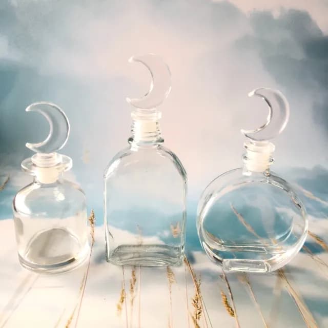 【A-ONE 匯旺】浮游花瓶 新月造型瓶蓋 造型玻璃瓶 玻璃圓瓶 100ml 玻璃罐永生瓶 香水瓶 擴香瓶