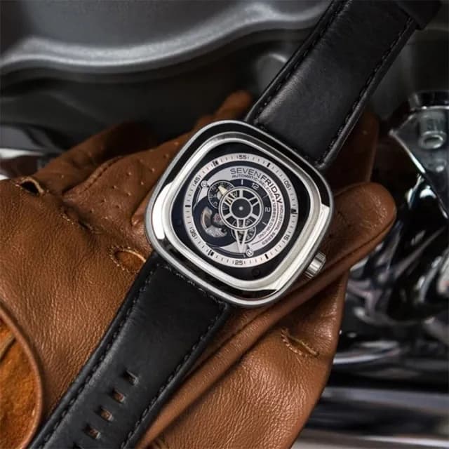 【SEVENFRIDAY】P1 解構世界自動上鍊機械錶-銀x黑 送禮 禮物 推薦(P1B)