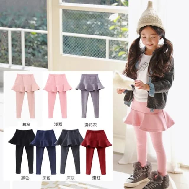 【橘魔法】百搭經典內搭褲褲裙 一般薄棉(內搭褲 假兩件 褲裙 女童褲 兒童 童裝 中小童 大童)