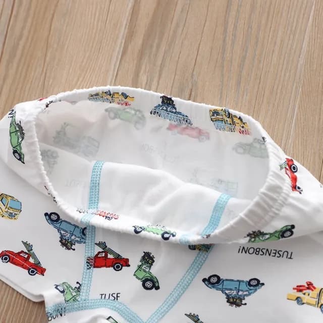 【橘魔法】(4入)大童 恐龍汽車棉質滿印四角內褲(平角內褲 內褲 居家 貼身 童裝 兒童 男童)