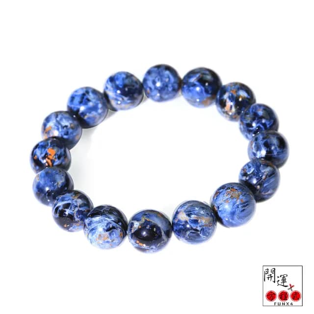 【開運方程式】納比亞高火彩藍彼得石手珠12mm(頂級藍彩水晶手鍊)