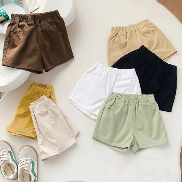 【橘魔法】原色斜紋棉休閒短褲(卡其褲 短褲 褲子 男童 女童 中性款 童裝)