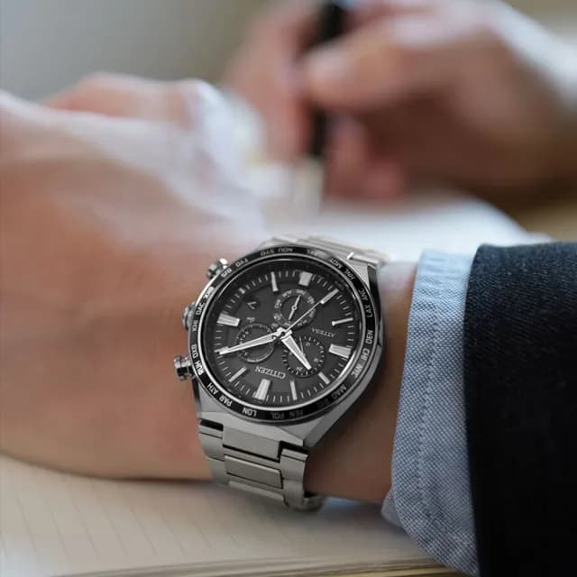 【CITIZEN 星辰】ATTESA 超級鈦 光動能 電波 計時手錶  男錶 禮物 推薦 禮物 推薦(CB5966-69E)
