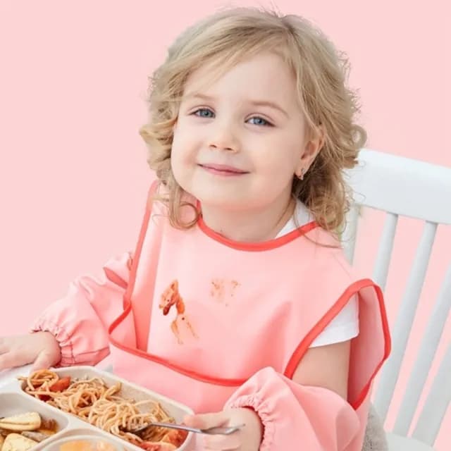 【橘魔法】萌可愛立體尾巴口袋畫畫衣(袖套 反穿衣 飯兜 大童 玩沙衣 美術課 畫畫 兒童 童裝 男童 女童)