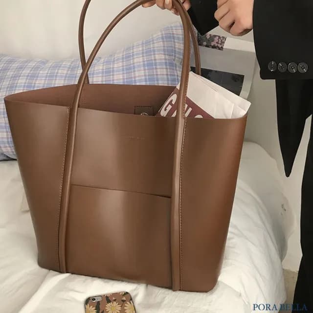 【Porabella】簡約休閒 復古托特包 大容量單肩手提包 ins風 送女友 情人節禮物首選Backpack Bags