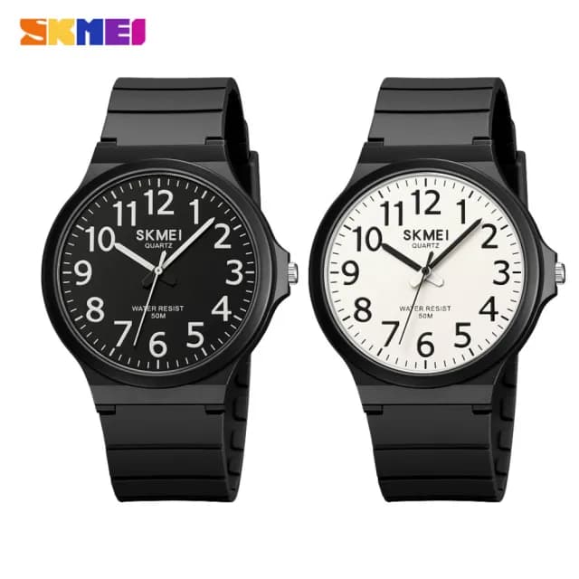 【SKMEI 時刻美】簡約大數字防水石英錶-禮盒裝(防水手錶 成人手錶 石英錶 學生錶 手錶 考試手錶/2108)