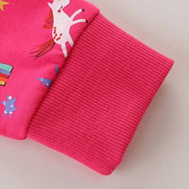 【橘魔法】彩虹獨角獸插肩長袖上衣(衛衣 薄長袖 長袖上衣 女童 兒童 童裝 中童 大童)