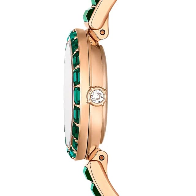 【SWAROVSKI 施華洛世奇】Matrix Bangle系列 水晶腕錶-25mm綠 雙11最低價(5690808)