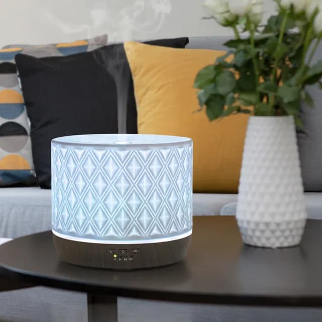 【Earnest Living】織光系列 陶瓷香氛機 500ml(加濕器/薰香機/香氛機/精油燈/水氧機)