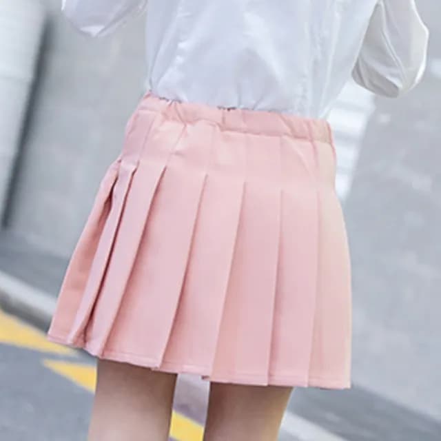 【橘魔法】調節扣百褶裙褲裙(短裙 裙子 格子裙 校園 制服 表演 聖誕節 過年 喜宴 大童 女童 兒童 童裝)