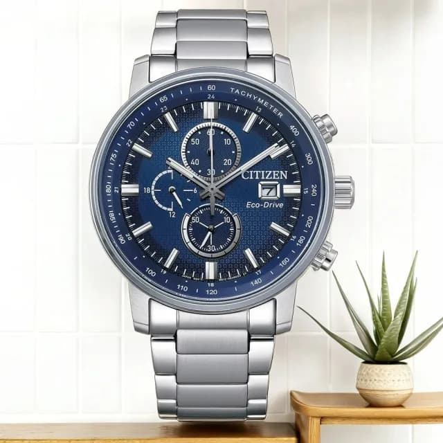 【CITIZEN 星辰】七夕印花錶盤 光動能計時手錶 禮物 送禮 推薦(CA0840-87L)