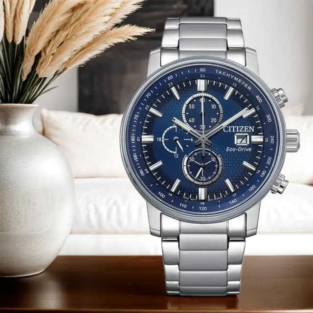 【CITIZEN 星辰】七夕印花錶盤 光動能計時手錶 禮物 送禮 推薦(CA0840-87L)