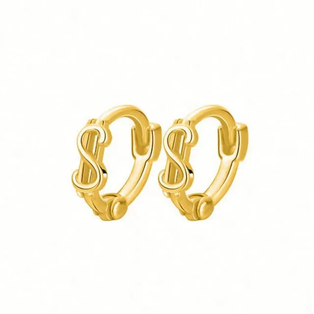 【Porabella】S925純銀錢幣耳扣|美金符號耳圈|招財開運|中性風格|情人節・紀念日・日常佩戴首選