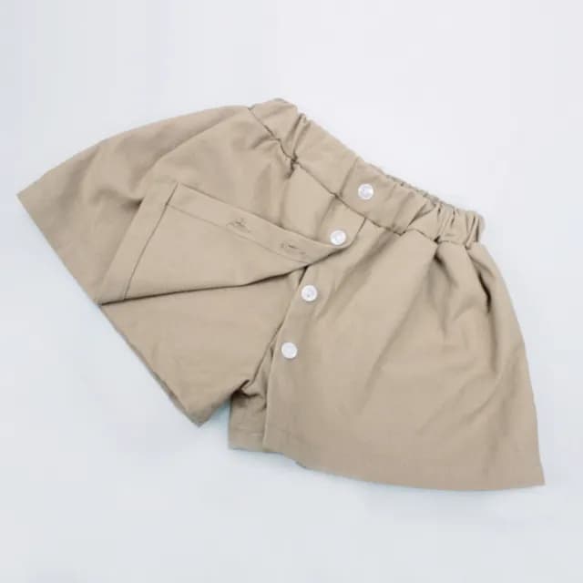 【橘魔法】棉麻直條荷葉細肩帶套裝(小可愛 背心 褲子 短褲 褲裙 女童 小童 兒童 童裝)