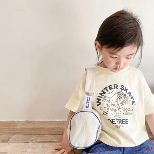 【橘魔法】字母滑板熊短版上衣(短袖上衣 T恤 棉T 中性款 男童 女童 兒童 童裝)