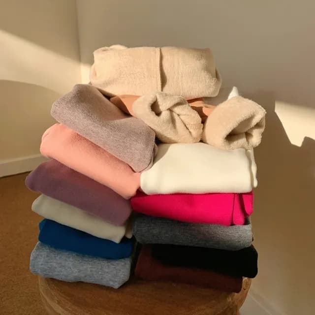 【橘魔法】素色好搭刷毛內搭褲(長褲 褲子 大童 中性款 女童 男童 兒童 童褲 童裝)