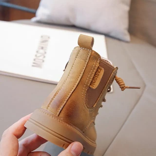 【橘魔法】復古仿舊刷色短靴(皮靴 靴子 童鞋 鞋子 中性款 男童 女童 兒童 童裝)