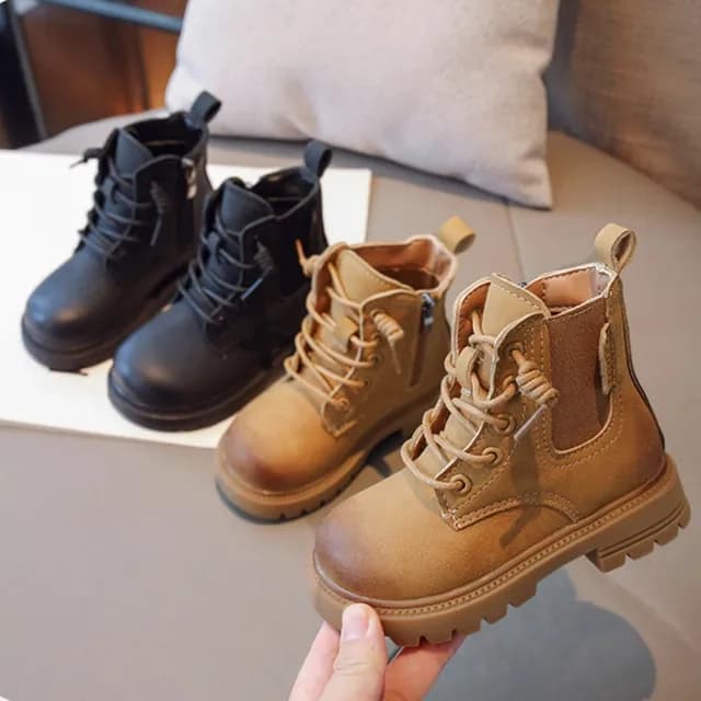 【橘魔法】復古仿舊刷色短靴(皮靴 靴子 童鞋 鞋子 中性款 男童 女童 兒童 童裝)