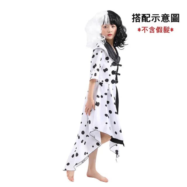 【橘魔法】兒童黑白庫伊拉造型披風(斗篷 萬聖節 服裝 角色扮演 角色扮演 道具 表演 裝扮 女童 兒童 童裝)