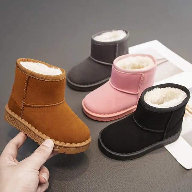 【橘魔法】兒童經典素色雪靴 兒童 雪靴 短靴 童靴 雪地靴(保暖 靴子 童鞋 童裝 兒童 中性款 男童 女童)