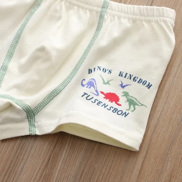 【橘魔法】(4入)大童 恐龍汽車棉質滿印四角內褲(平角內褲 內褲 居家 貼身 童裝 兒童 男童)