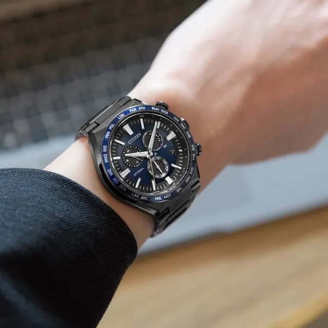 【CITIZEN 星辰】ATTESA 超級鈦 光動能 電波 計時手錶  男錶 禮物 推薦 禮物 推薦(CB5967-66L)