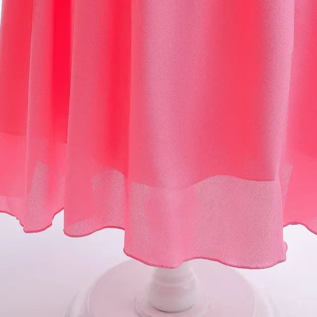 【橘魔法】桃紅蕾絲碧姬公主短袖洋裝(馬力歐 卡通 大童 女童 萬聖節服裝 角色扮演 兒童 童裝 現貨)