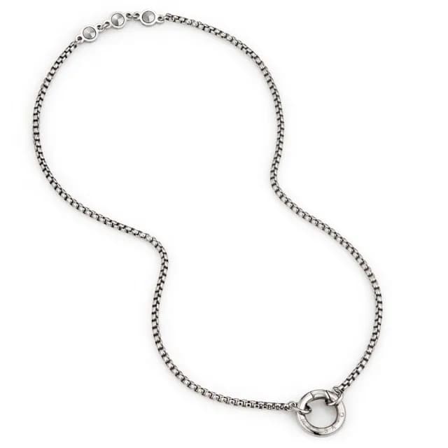 【MASSA-G】能量之環搭配方形3顆金屬鍺錠白鋼項鍊(3MM)