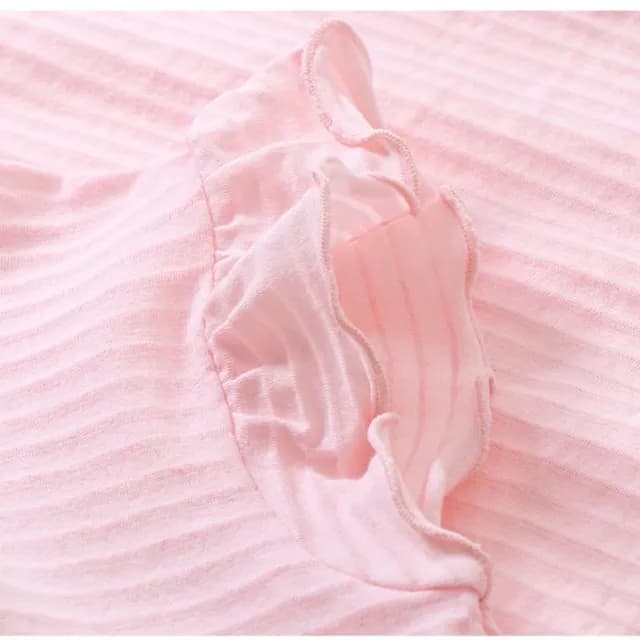 【橘魔法】美人魚寬條紋小飛袖連身裙(洋裝 連衣裙 居家服 睡裙 睡衣 大童 童裝 女童)