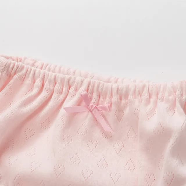 【橘魔法】(3件一組)愛心緹花網眼棉質純棉三角內褲(屁屁褲 居家 內褲 內著 女童 大童 童裝 兒童)