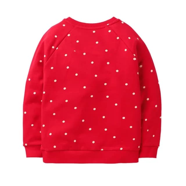 【橘魔法】點點雪人插肩毛圈棉長袖上衣(衛衣 薄長袖 聖誕服裝 聖誕節 耶誕節 大紅 過年 女童 兒童 童裝)