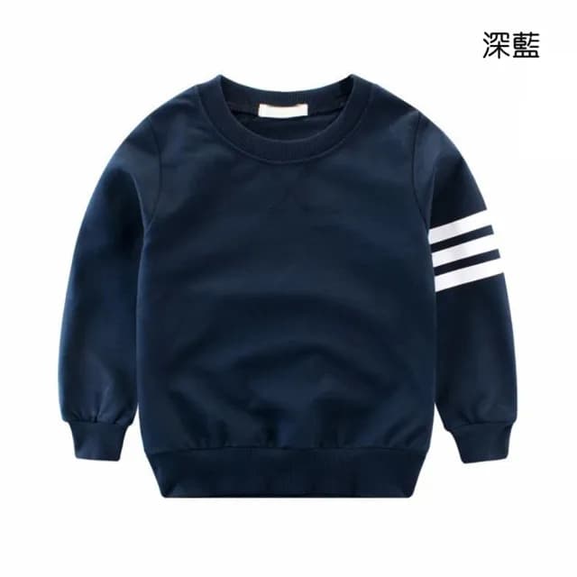 【橘魔法】三槓條膠印長袖上衣(大學T 衛衣 薄長袖 男童 兒童 童裝)