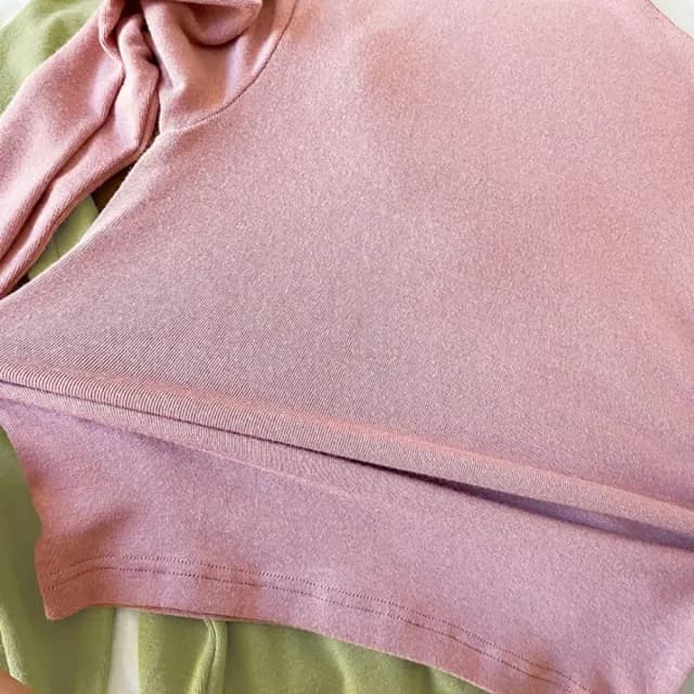 【橘魔法】花邊柔色彈力半高領長袖上衣(大童 打底衫 內搭衣 內搭 童裝 兒童 女童 中童)