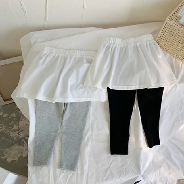 【橘魔法】素雅純色棉質內搭褲褲裙(褲子 九分褲 防曬 女童 兒童 童裝 中童 小童)