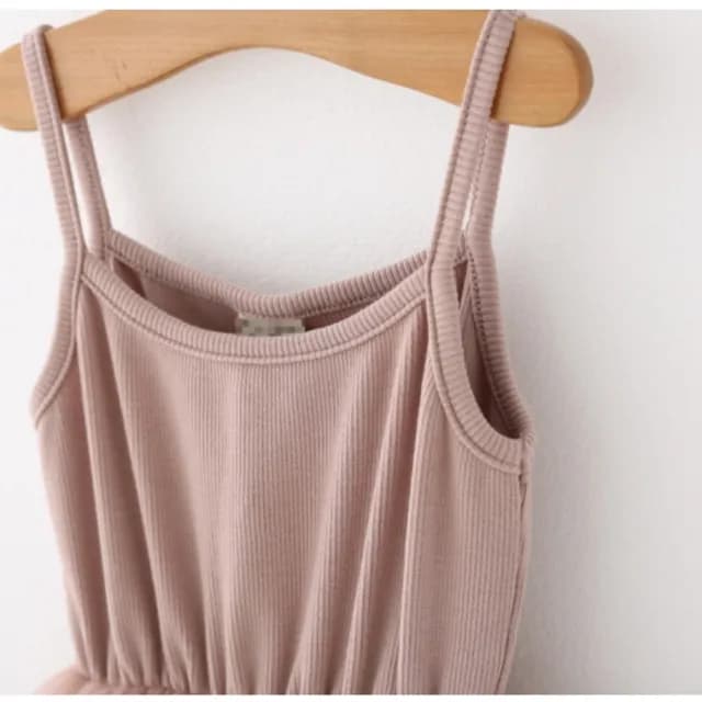 【橘魔法】純色細肩帶澎澎紗裙洋裝(襯裙 內搭 防走光 連衣裙 連身裙 連身洋裝 童裝 兒童 花童 女童)