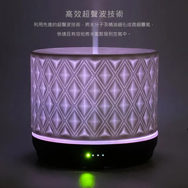 【Earnest Living】織光系列 陶瓷香氛機 500ml(加濕器/薰香機/香氛機/精油燈/水氧機)