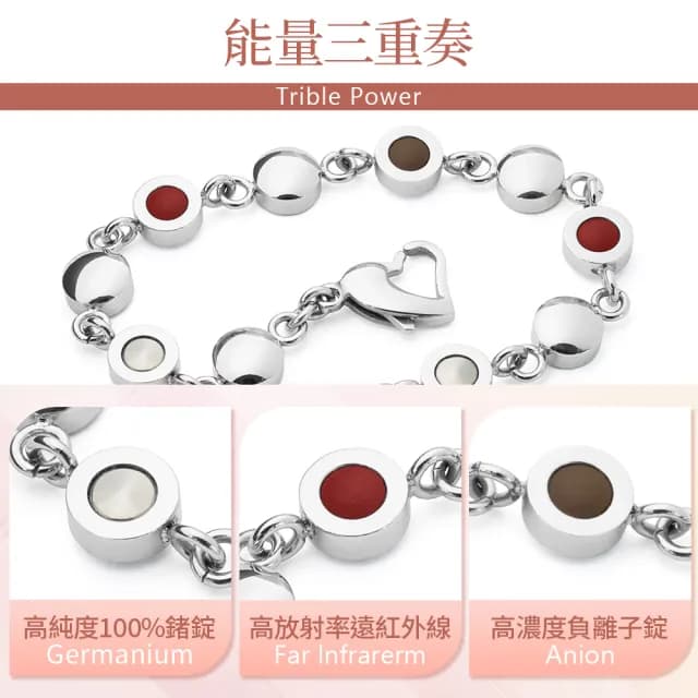 【&MORE 愛迪莫】Galaxy Shining 星河健康手鍊.手環(白鋼/鈦鍺/能量)