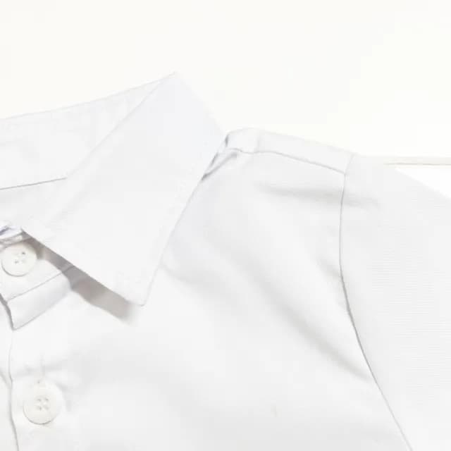 【橘魔法】純白素色長袖襯衫(長袖上衣 才藝表演 畢業典禮 白色襯衫 黑色襯衫 大童 花童 男童 兒童 童裝)